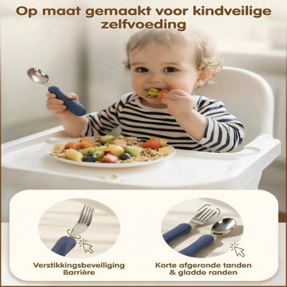 Ensemble de vaisselle en acier inoxydable et silicone de qualité supérieure pour bébé (7 pièces)