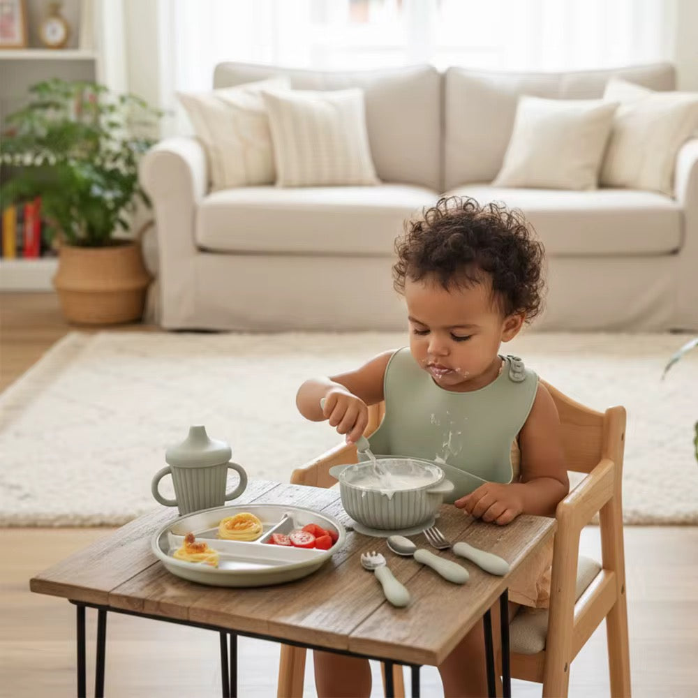 Premium Stainless Steel & Siliconen Babyservies Set (7-delig) (Kopie)