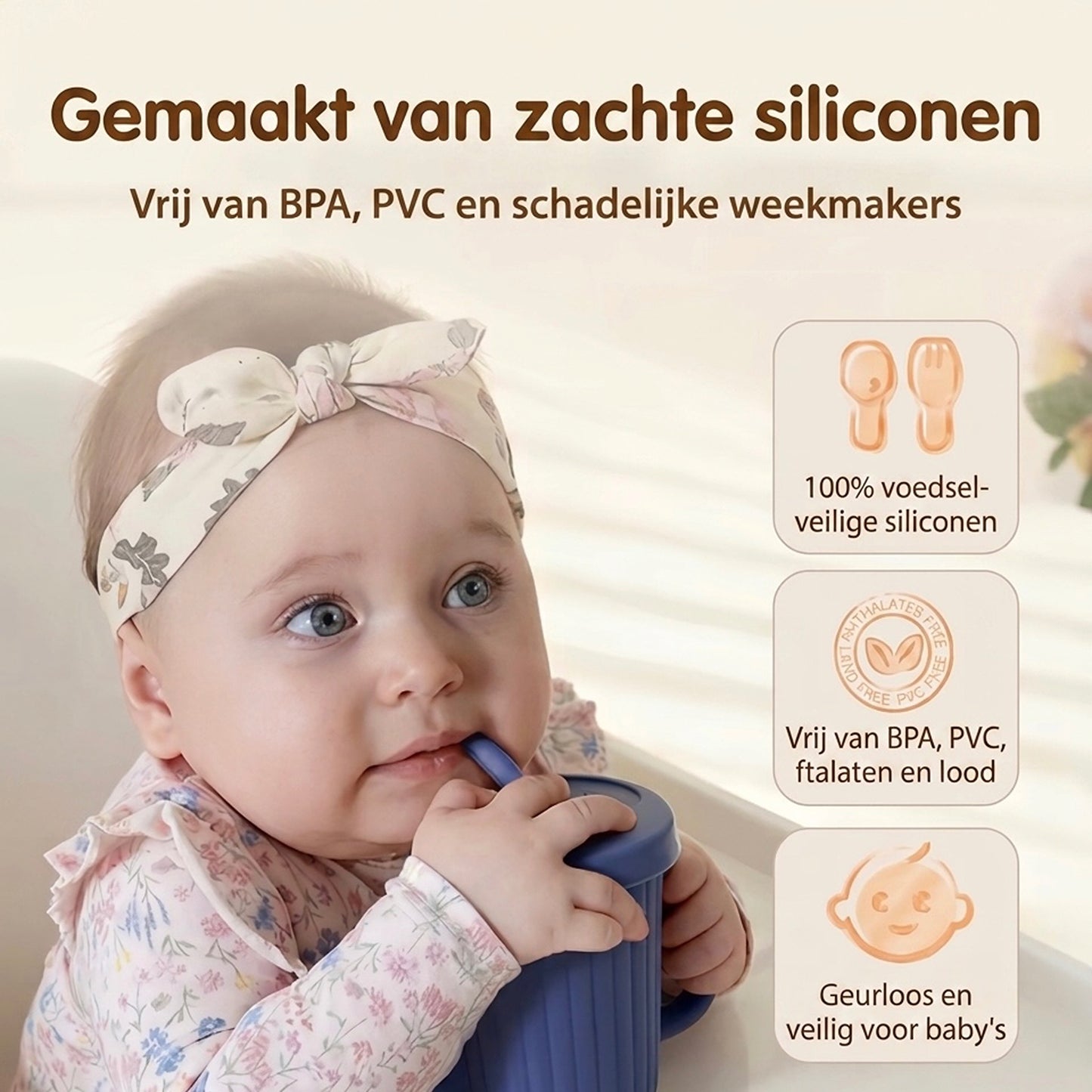 Ensemble de vaisselle en acier inoxydable et silicone de qualité supérieure pour bébé (7 pièces)