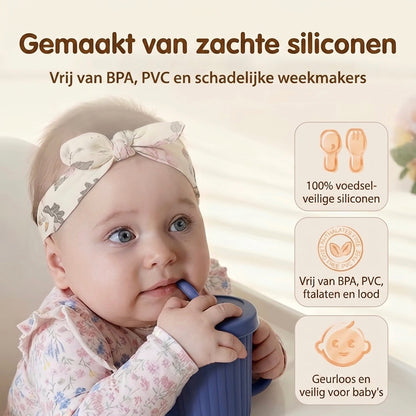 Ensemble de vaisselle en acier inoxydable et silicone de qualité supérieure pour bébé (7 pièces)