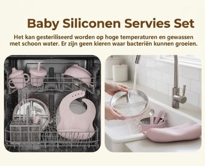 Premium Stainless Steel & Siliconen Babyservies Set (7-delig) (Kopie)
