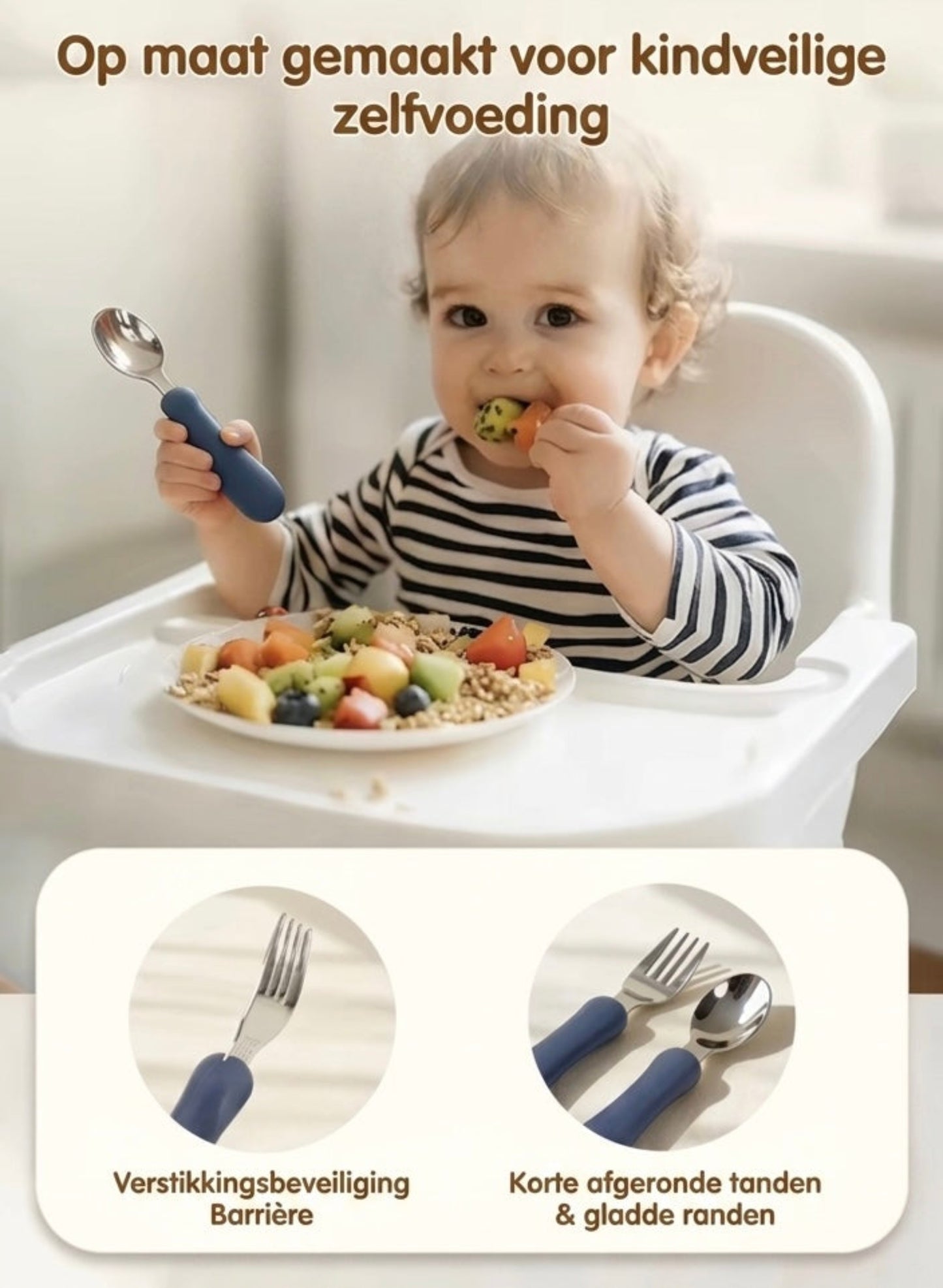 Premium Stainless Steel & Siliconen Babyservies Set (7-delig) (Kopie)