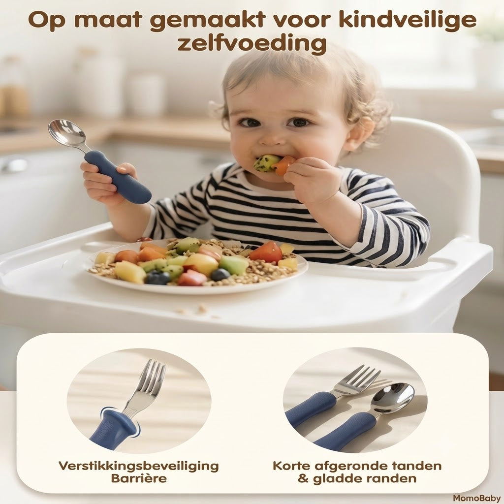 Service de Table pour Bébé en Acier Inoxydable et Silicone Premium (7 pièces)