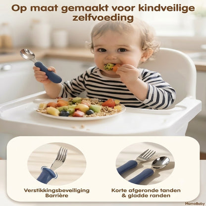 Service de Table pour Bébé en Acier Inoxydable et Silicone Premium (7 pièces)